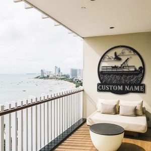 Personalized Pontoon Boat Metal Sign Lake House Decor Housewarming Gift 4