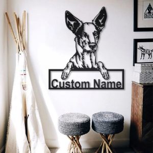 Podenco Dog Metal Art Personalized Metal Name Sign Decor Home Gift for Dog Lover