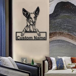 Podenco Dog Metal Art Personalized Metal Name Sign Decor Home Gift for Dog Lover 4