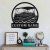 Pontoon Boat Metal Wall ARt Personalized Metal Name Sign Home Decor Housewarming Gift 3