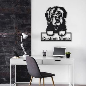 Portuguese Water Dog Metal Art Personalized Metal Name Sign Decor Home Gift for Dog Lover 2