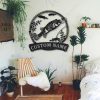 Puffer Fish Fishing Pole Metal Art Personalized Metal Name Sign Decor Home Gift for Fishing Lover 2