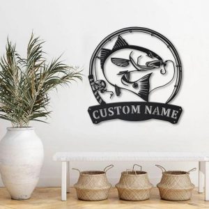 Red Drum Fish Metal Art Personalized Metal Name Sign Decor Home Fishing Gift for Fisherman 4