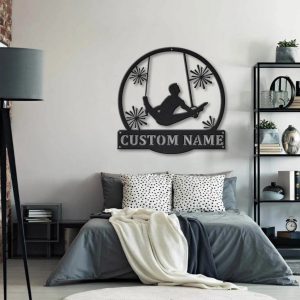 Rings Gymnastics Metal Sign Personalized Metal Name Signs Home Decor Sport Lovers Gifts 4