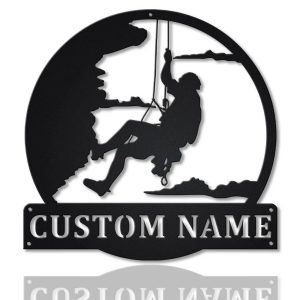 Rock Climbing Metal Sign Personalized Metal Name Signs Home Decor Sport Lovers Gifts 1