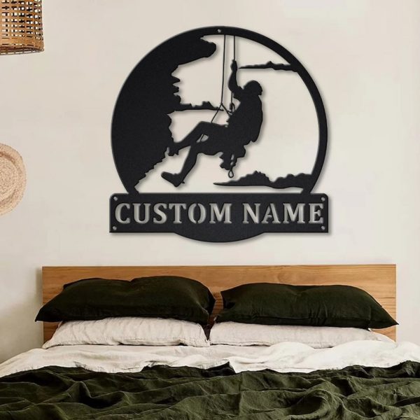 Rock Climbing Metal Sign Personalized Metal Name Signs Home Decor Sport Lovers Gifts