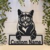 Russian Blue Cat Metal Art Personalized Metal Name Sign Decor Home Gift for Cat Lover 4