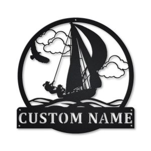 Sailing Metal Sign Personalized Metal Name Signs Home Decor Sport Lovers Gifts 1
