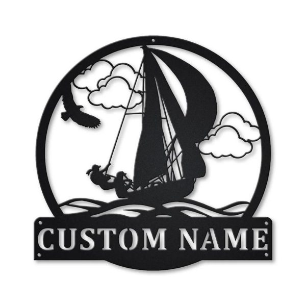 Sailing Metal Sign Personalized Metal Name Signs Home Decor Sport Lovers Gifts