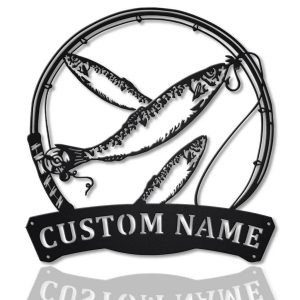 Sardine Fish Metal Art Personalized Metal Name Sign Decor Home Fishing Gift for Fisherman 1