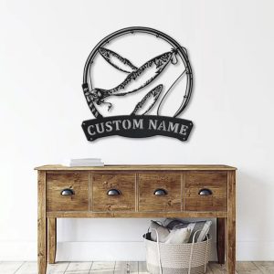 Sardine Fish Metal Art Personalized Metal Name Sign Decor Home Fishing Gift for Fisherman 2
