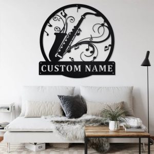 Saxophone Musical Instrument Metal Art Personalized Metal Name Sign Music Room Decor