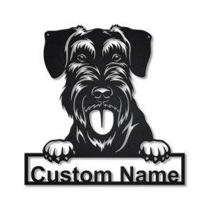 Schnauzer Dog Metal Art Personalized Metal Name Sign Decor Home Gift for Dog Lover 1