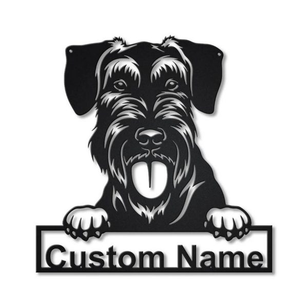 Schnauzer Dog Metal Art Personalized Metal Name Sign Decor Home Gift for Dog Lover