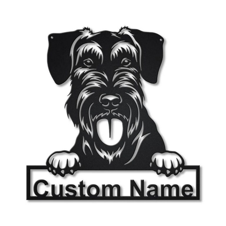 Schnauzer Dog Metal Art Personalized Metal Name Sign Decor Home Gift