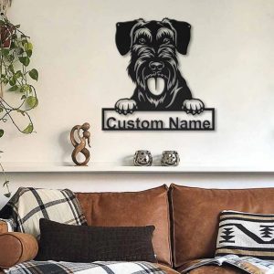 Schnauzer Dog Metal Art Personalized Metal Name Sign Decor Home Gift for Dog Lover 2