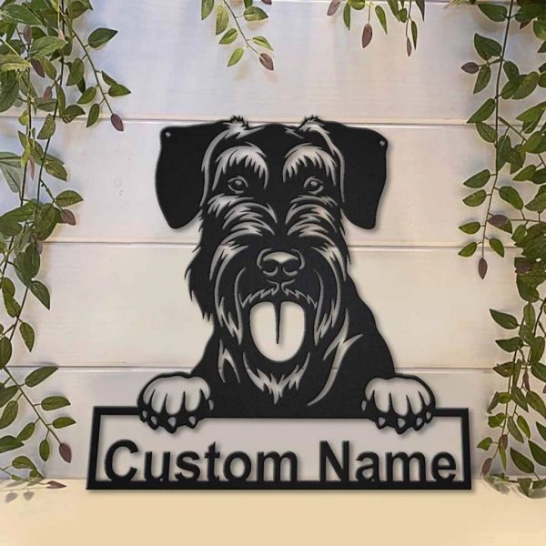 Schnauzer Dog Metal Art Personalized Metal Name Sign Decor Home Gift for Dog Lover