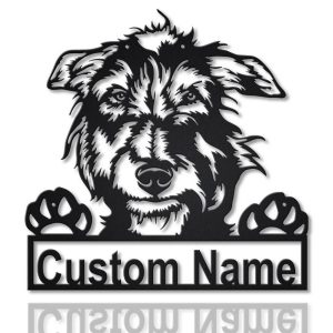 Scottish Deerhound Dog Metal Art Personalized Metal Name Sign Decor Home Gift for Dog Lover 1