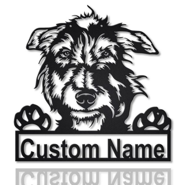 Scottish Deerhound Dog Metal Art Personalized Metal Name Sign Decor Home Gift for Dog Lover