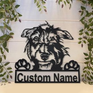 Scottish Deerhound Dog Metal Art Personalized Metal Name Sign Decor Home Gift for Dog Lover