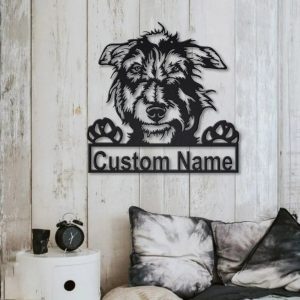 Scottish Deerhound Dog Metal Art Personalized Metal Name Sign Decor Home Gift for Dog Lover 4