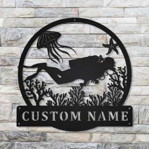 Scuba Diving Metal Sign Personalized Metal Name Signs Home Decor Sport Lovers Gifts 4