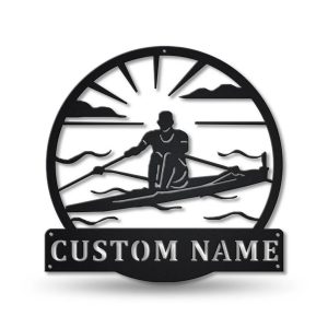 Sculling Sport Metal Sign Personalized Metal Name Signs Home Decor Sport Lovers Gifts 1