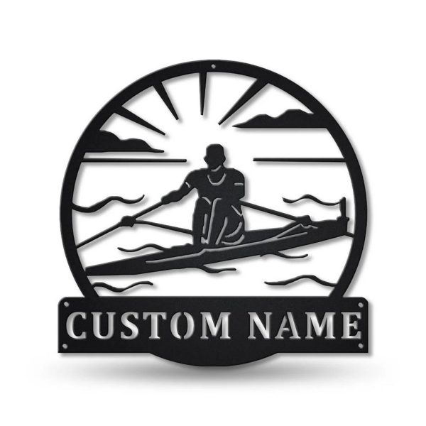 Sculling Sport Metal Sign Personalized Metal Name Signs Home Decor Sport Lovers Gifts