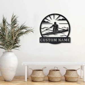 Sculling Sport Metal Sign Personalized Metal Name Signs Home Decor Sport Lovers Gifts 2