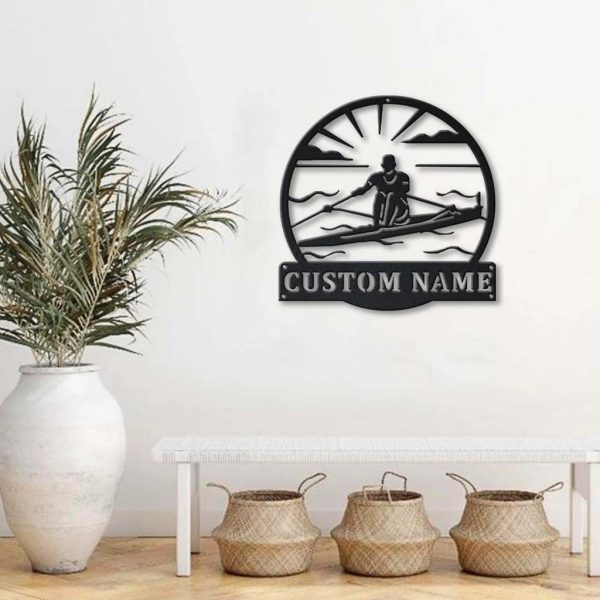 Sculling Sport Metal Sign Personalized Metal Name Signs Home Decor Sport Lovers Gifts