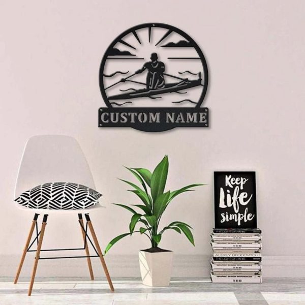 Sculling Sport Metal Sign Personalized Metal Name Signs Home Decor Sport Lovers Gifts