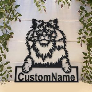 Selkirk Rex Cat Metal Art Personalized Metal Name Sign Decor Home Gift for Cat Lover
