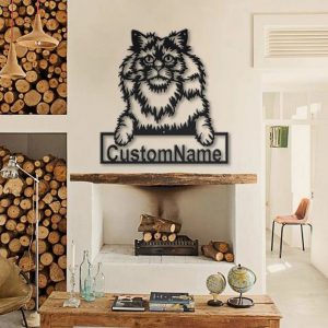 Selkirk Rex Cat Metal Art Personalized Metal Name Sign Decor Home Gift for Cat Lover 4