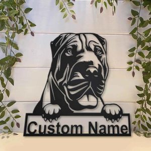 Shar Pei Dog Metal Art Personalized Metal Name Sign Decor Home Gift for Dog Lover 3