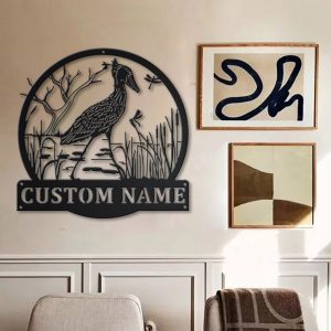 Shoebill Bird Metal Art Personalized Metal Name Sign Decor Home Gift for Animal Lover 2