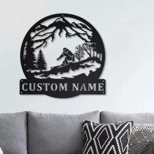 Skiing Metal Sign Personalized Metal Name Signs Home Decor Sport Lovers Gifts 2