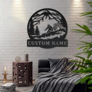 Skiing Metal Sign Personalized Metal Name Signs Home Decor Sport Lovers Gifts 3