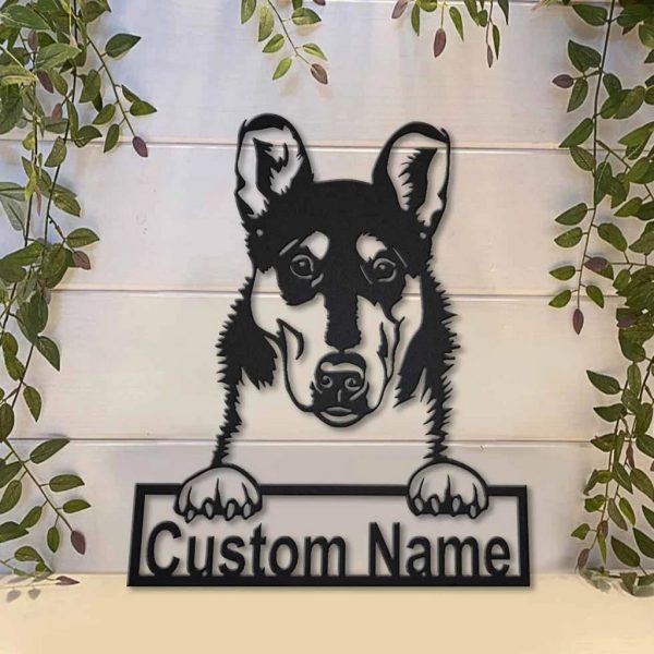 Smooth Collie Metal Art Personalized Metal Name Sign Home Decor Gift for Dog Lover