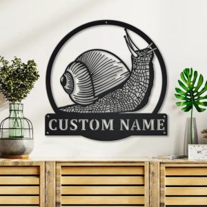 Snail Metal Art Personalized Metal Name Sign Decor Home Gift for Animal Lover