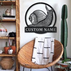 Snail Metal Art Personalized Metal Name Sign Decor Home Gift for Animal Lover 3