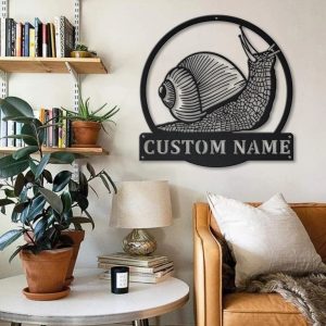 Snail Metal Art Personalized Metal Name Sign Decor Home Gift for Animal Lover 4