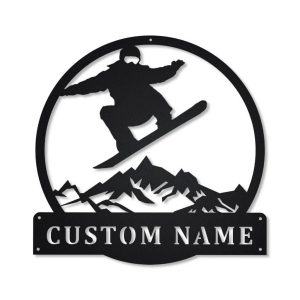 Snowboarding Metal Sign Personalized Metal Name Signs Home Decor Sport Lovers Gifts