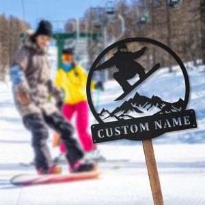 Snowboarding Metal Sign Personalized Metal Name Signs Home Decor Sport Lovers Gifts