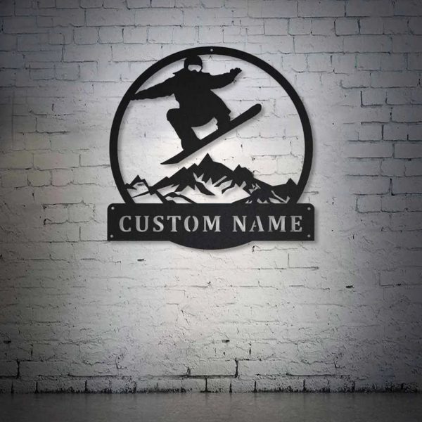 Snowboarding Metal Sign Personalized Metal Name Signs Home Decor Sport Lovers Gifts