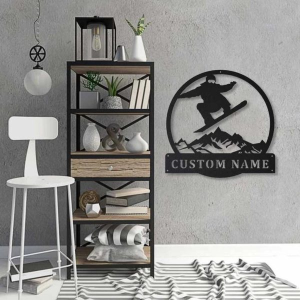 Snowboarding Metal Sign Personalized Metal Name Signs Home Decor Sport Lovers Gifts