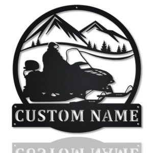 Snowmobiling Metal Sign Personalized Metal Name Signs Home Decor Sport Lovers Gifts 1