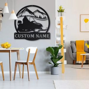 Snowmobiling Metal Sign Personalized Metal Name Signs Home Decor Sport Lovers Gifts