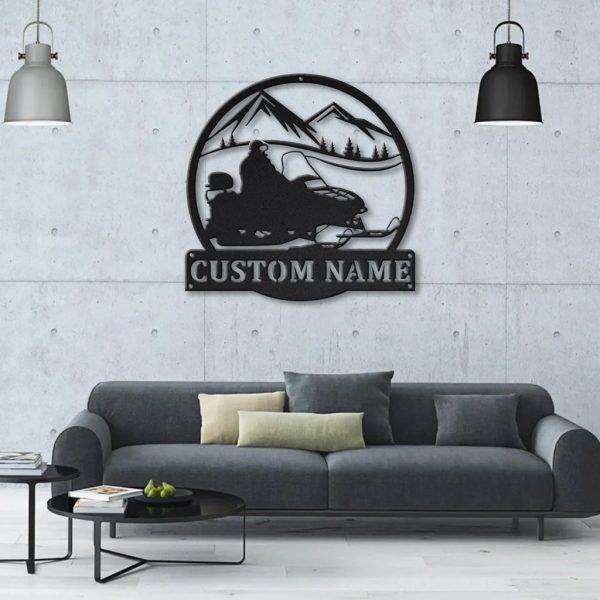 Snowmobiling Metal Sign Personalized Metal Name Signs Home Decor Sport Lovers Gifts