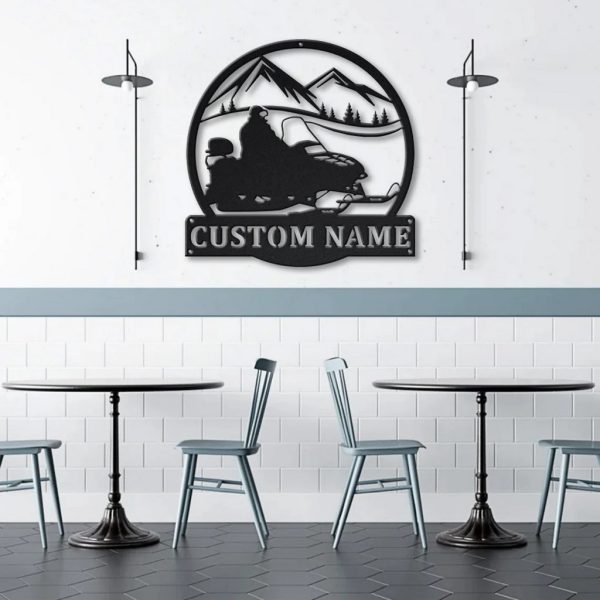 Snowmobiling Metal Sign Personalized Metal Name Signs Home Decor Sport Lovers Gifts