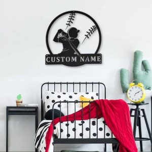 Softball Metal Sign Personalized Metal Name Signs Home Decor Sport Lovers Gifts 2